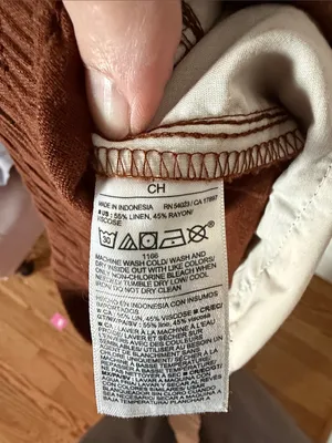 Old Navy Brown women linen blend high-rise wide leg pant small thumbnail 4