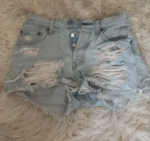 Levi's 501 Women's Light Wash Denim Cutoff Shorts 24W Mid Rise thumbnail 1