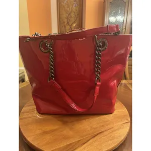 DKNY By Donna Karan Large Red Patent Tote Bag thumbnail 6