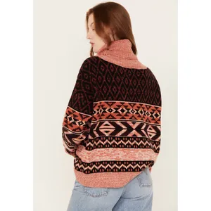 Wrangler Retro Southwestern Turtleneck Sweater Large Boho‎ Aztec Western Cozy thumbnail 11