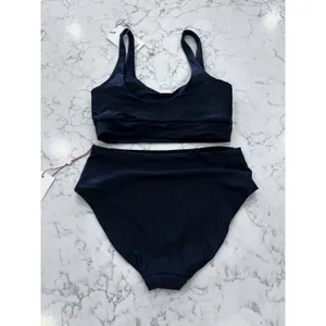 NWT Quince Black Italian Tank Bikini Top & High Rise Bottom Set Size XS thumbnail 2