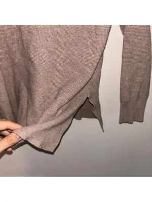 Dreamers by Debut Tan Waffle Knit Casual V Neck Sweater size Medium thumbnail 6
