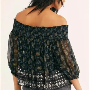 Free People Age Of Aquarius Paisley Sequin Top thumbnail 4