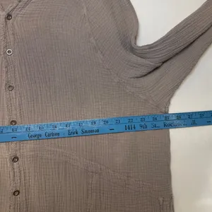We The Free Free People Summer Daydream Button Down Top Gray Gauze Medium thumbnail 6