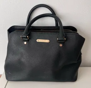 Michael Kors Black Satchel with Gold Accents thumbnail 1