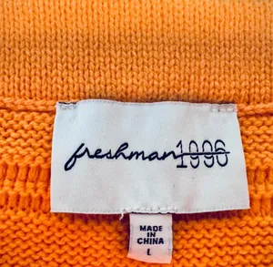 Freshman 1996 orange knit set with horizontal ribbed texture, size L NWT thumbnail 5