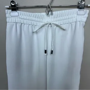 Alice + Olivia White Benny Crepe Cropped Drawstring Pants Size 0 thumbnail 5