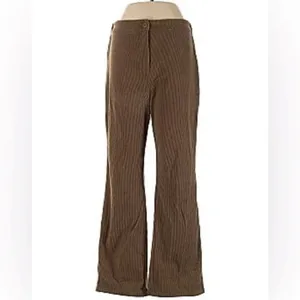 NEW Anthropologie wide leg Corduroy pants Brown LARGE thumbnail 2