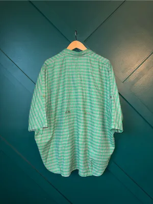 easel Mint Green Gingham Button-Up Tunic Top Relaxed Fit Cottagecore thumbnail 4