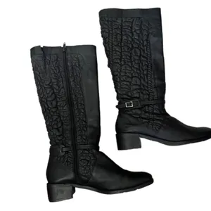 Mariana bubble leather Reanna boots BLACK Western Casual Mid Calf thumbnail 2