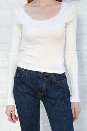 McKenna Top, Pointelle eyelet top thumbnail 1