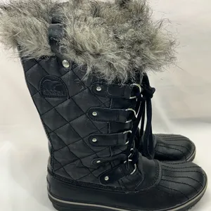 Sorel Tofino Quilted Snow Boots Women 8 Black W/Fur Waterproof Skiing Aspen Vibe thumbnail 3