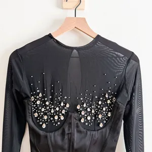 House of CB Anastasia Black Crystallised Corset Dress Size XS thumbnail 5