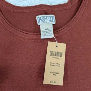 Duluth Trading Womens Shiftless Crewneck Sweater‎ XXL Henna Red Brown 82805 NEW thumbnail 4