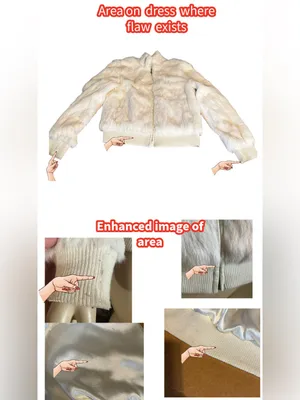 Vintage 1990'S Wilsons Leather Maxima White Rabbit Fur Bomber Jacket (M) thumbnail 10