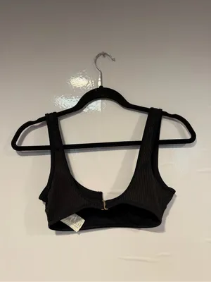 Hollister Black‎ Ribbed Scoop V Neck Swim Top thumbnail 4