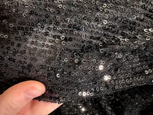 Main Strip Long Sleeve Sequin Jumpsuit Black thumbnail 7
