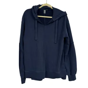 Sweaty Betty Navy Blue Oversized Hoodie Sweatshirt Women’s 8 Exposed Seams thumbnail 2
