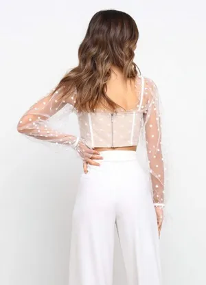 HELLO MOLLY Varinka Top In White Dot thumbnail 7