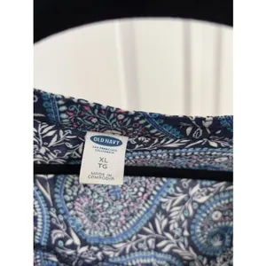 Old Navy Lace Up Paisley Shift Dress Womens Size XL Boho Floral Breezy Festival thumbnail 4