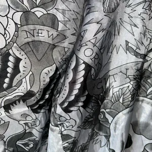 Ed Hardy Womens Bomber Jacket Black Zip Roar Embroidered Butterfly‎ Eyes Vintage thumbnail 11