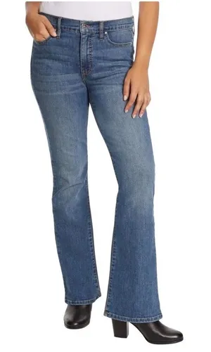 Vintage America Womens High Rise Bootcut Jeans Medium Wash Size 12 Denim thumbnail 1
