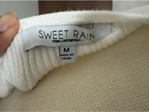 Sweet Rain Women’s White Lace Trim Henley Long Sleeve Top M thumbnail 2