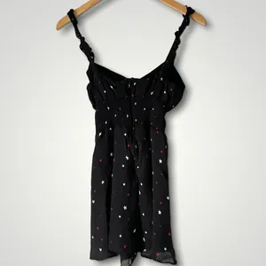 Black Elyse Patriotic Color Star Ruffle Strap Fit & Flare Mini Dress thumbnail 8