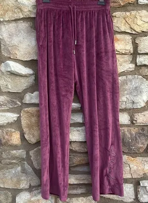 PINK Victoria Secret purple velour lounge pants size small thumbnail 5