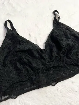 VS PINK Black Lace Bralette Size Large Wireless Comfortable thumbnail 3