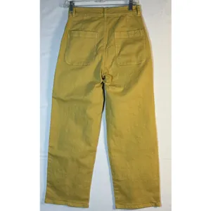 Madewell‎ Emmett Wide Leg Crop Pants Mustard Yellow High Rise Utility Size 26 thumbnail 2