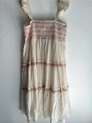Madewell Embroidered Lucie Midi Dress 3X Off White Cotton Cottagecore thumbnail 6