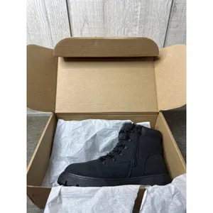 Womens Sz 7 Black Faux Fur-Lined Boots Side Zipper & Lace-Up Emo Goth Grunge thumbnail 9