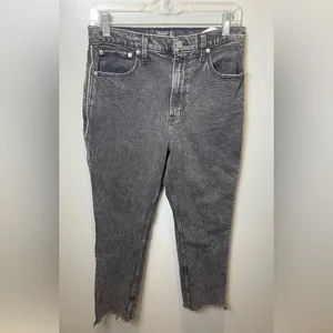 Abercrombie & Fitch Women's Zip Side Ultra High Rise Mom‎ Jean Black Size 10 thumbnail 2