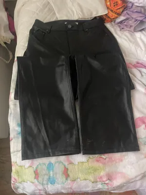 ZARA Leather Black Pants thumbnail 3