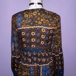 Altar’d State Bohemian Long Sleeve Floral Print Mini Dress thumbnail 14