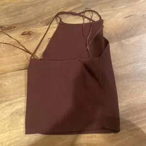 Zara Chocolate Ribbed Top thumbnail 2