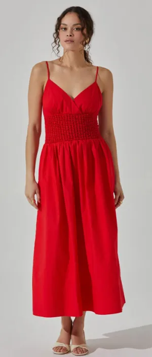 ASTR The‎ Label Popcorn Waist Midi Dress Size XS thumbnail 1