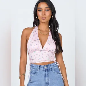 Princess Polly Penelope Halter Top in Pink Size 4 New with tag thumbnail 3