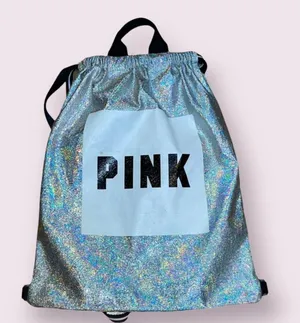 VS PINK holographic drawstring backpack thumbnail 1