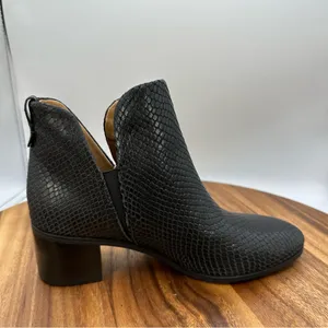 Franco Sarto Reeve Ankle Bootie Black Leather Snakeskin‎ Pull On Boho Women's 5M thumbnail 5