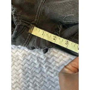 Reformation Size 25 Women's‎ Button Zip High Rise Black Distress Denim Shorts thumbnail 8