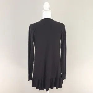 BB Dakota ruffle bottom gray wool blend cardigan thumbnail 2