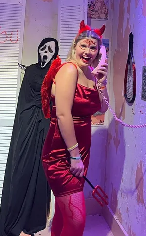 Devil Halloween Costume with dress Red thumbnail 1