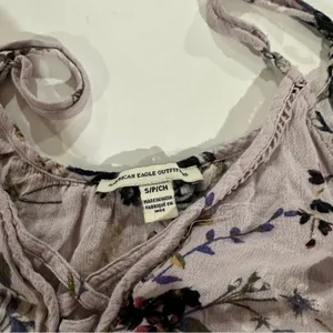 American Eagle Lavender Floral Sleeveless Wide‎ Leg Jumpsuit Size S thumbnail 7