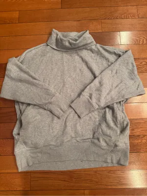 Aerie Gray Oversized Cowl Neck Tunic Sweatshirt with Pockets - Size L (EUC) thumbnail 2
