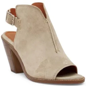 Frye Courtney Ash Suede Peeptoe Sling Booties ⭐️ thumbnail 1