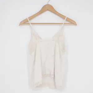 American Eagle Soft Sexy Rib Lace Trim Camisole Cream White XS thumbnail 4