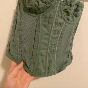 Urban Outfitters Sage Green Corset Top size Medium thumbnail 3