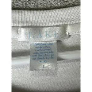 LAKE White Pima Cotton Long Sleeve Pocket Tee Shirt Size Large thumbnail 4